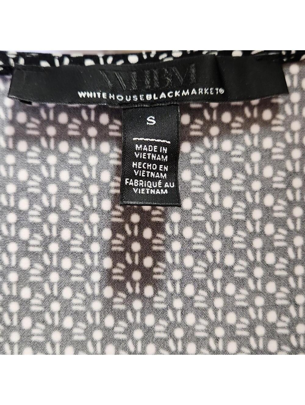DUPLICATED - White House Black Market | Monochrome Patterned Blouse | S - Picture 2 of 3